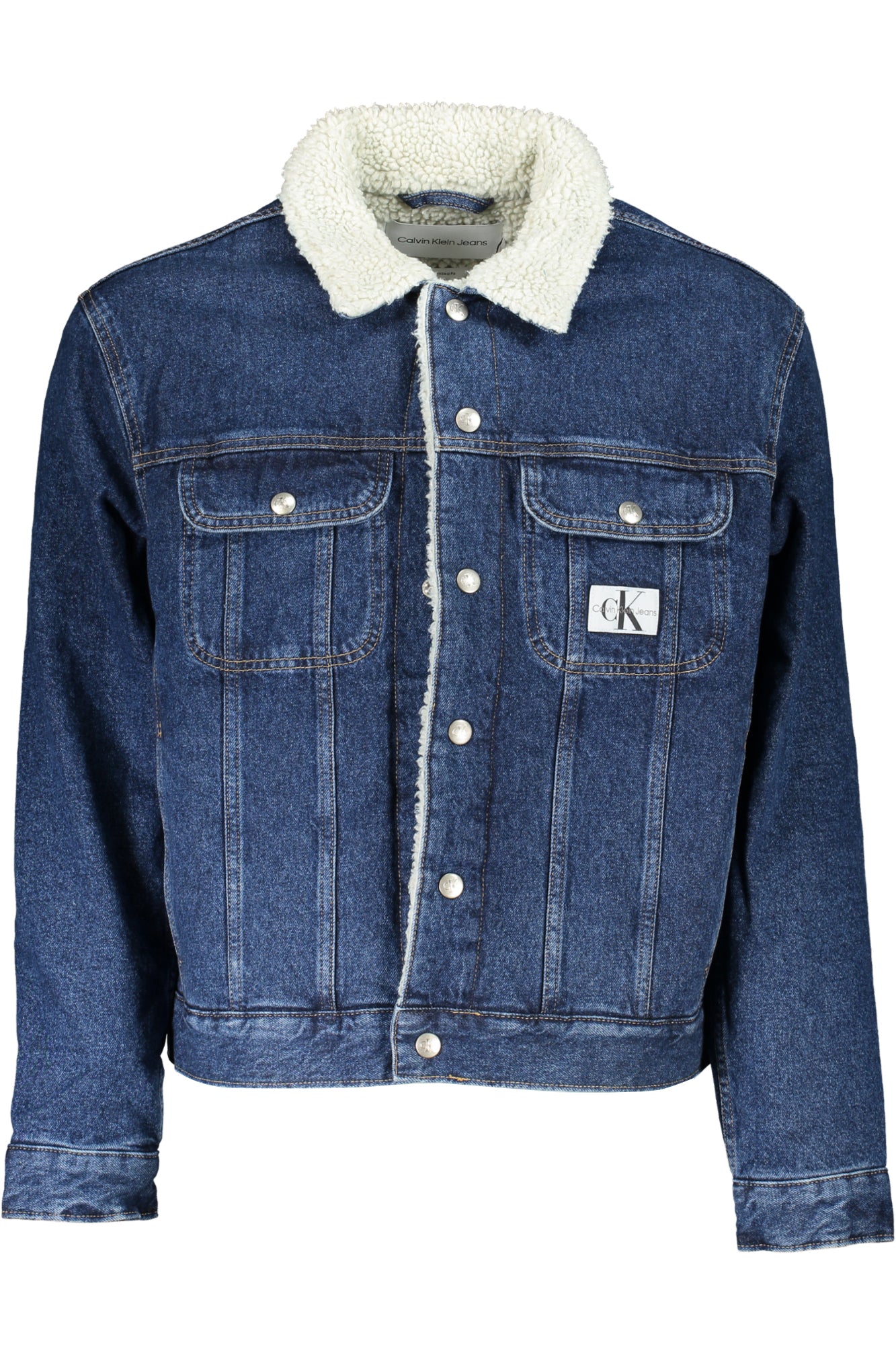 Calvin Klein Jeans Regular Fit 90's Sherpa Jacket - Blue | littlewoods.com